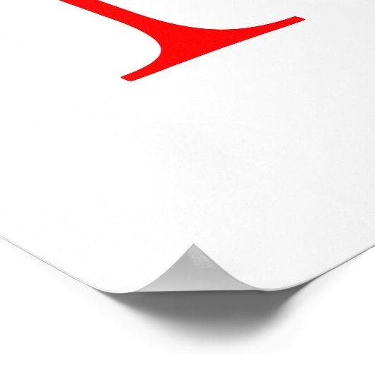 Poster Lettre initiale rouge blanc monogrammed profession (Coin)