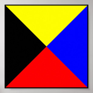 Poster Lettre internationale du pavillon maritime nautiqu