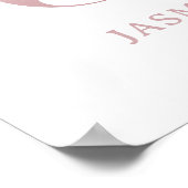 Poster Lettre J Monogram Rose d'aquarelle Florals Nursery (Coin)