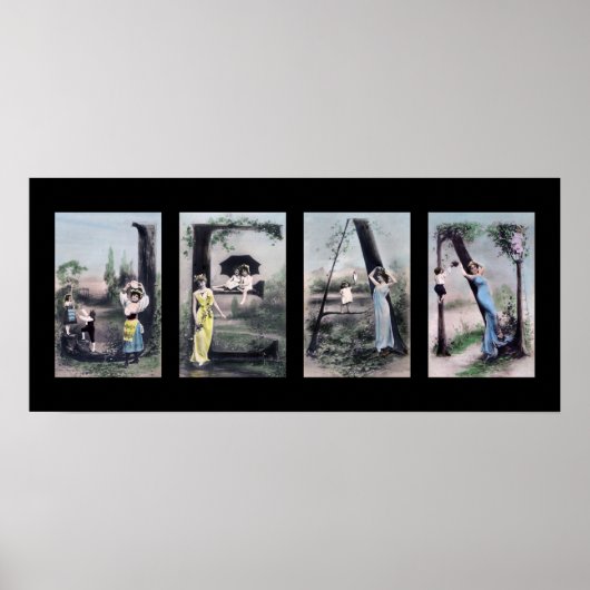 Poster LETTRE JEAN Vintage Alphabet Nom (Devant)