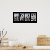 Poster LETTRE JEAN Vintage Alphabet Nom (Cuisine)