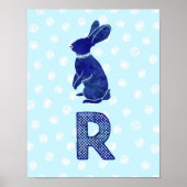 Poster Lettre lapin roulette rousse (Devant)