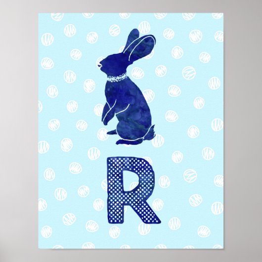 Poster Lettre lapin roulette rousse (Devant)