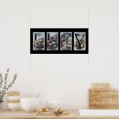 Poster LETTRE LUCY Vintage Alphabet Nom Art (Cuisine)