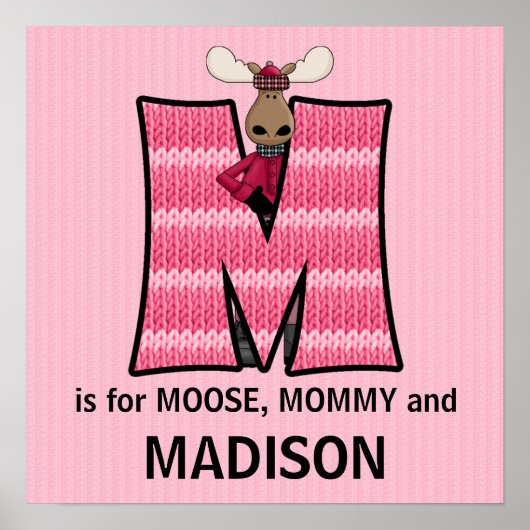 Poster Lettre M Baby Room (Devant)