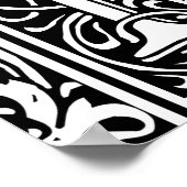 Poster Lettre M Monogramme médiéval Art Nouveau (Coin)