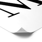 Poster Lettre majuscule M Monogramme noir et blanc (Coin)