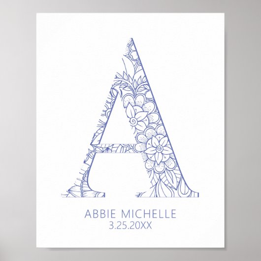 Poster Lettre Mandala de la Côte Bleue Un mur d'art pour (Devant)