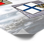 Poster LETTRE MARITIME NAUTIQUE Drapeaux (Coin)