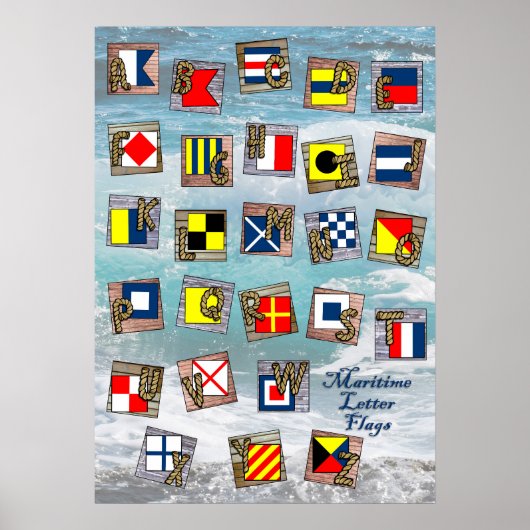 Poster LETTRE MARITIME NAUTIQUE Drapeaux (Devant)