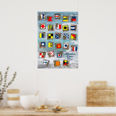 Poster LETTRE MARITIME NAUTIQUE Drapeaux (Cuisine)