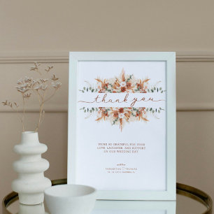 Poster Lettre Merci en terre cuite minima mariage