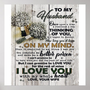 Poster Lettre mignonne au mari Bel cadeau Fête des pè