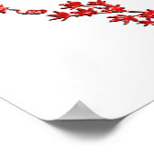 Poster Lettre monogramme A Feuilles rouges (Coin)