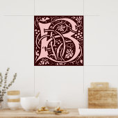 Poster Lettre monogramme B (Cuisine)