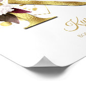 Poster Lettre monogramme K Pétrole or & Pépinière rose fl (Coin)