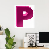 Poster Lettre monogramme P (Bureau à domicile)