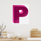 Poster Lettre monogramme P (Cuisine)