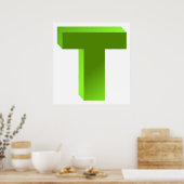 Poster Lettre monogramme T (Cuisine)