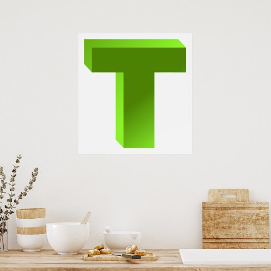 Poster Lettre monogramme T (Cuisine)