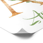 Poster Lettre monogramme verdure eucalyptus or (Coin)