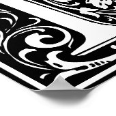 Poster LETTRE MONOGRAPHIQUE ALLOCULE Florale E (Coin)