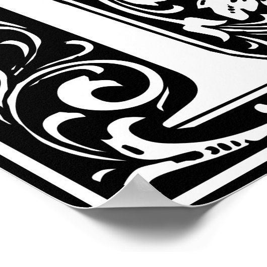 Poster LETTRE MONOGRAPHIQUE ALLOCULE Florale E (Coin)