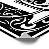 Poster LETTRE MONOGRAPHIQUE Alphabet Floral P (Coin)