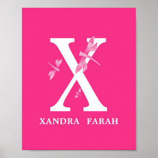 Poster Lettre monographique couleur personnalisée X Drago