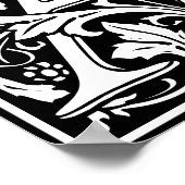 Poster LETTRE MONOGRAPHIQUE Florale Alphabet A (Coin)