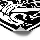 Poster LETTRE MONOGRAPHIQUE Florale Alphabet C (Coin)