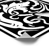 Poster LETTRE MONOGRAPHIQUE Florale Alphabet J (Coin)