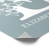 Poster LETTRE MONOGRAPHIQUE Florale E Nom Pépinière Moder (Coin)