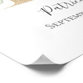 Poster LETTRE MONOGRAPHIQUE P Pink Blanc Floral OR PUR (Coin)