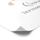 Poster LETTRE MONOGRAPHIQUE Q Pink Blanc Floral OR PURE (Coin)