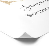 Poster LETTRE MONOGRAPHIQUE S Pink Blanc Floral OR PUR (Coin)