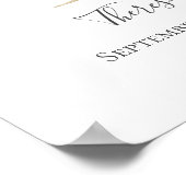 Poster LETTRE MONOGRAPHIQUE T Pink Blanc Floral Or Pépini (Coin)