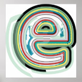 Poster Lettre multicolore E Typographie moderne Abstraite (Devant)