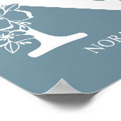 Poster Lettre N Monogramme Floral Nom Pépinière Moderne (Coin)