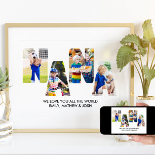Poster Lettre NANA Coupe Photo Collage Grand-Enfants Nom