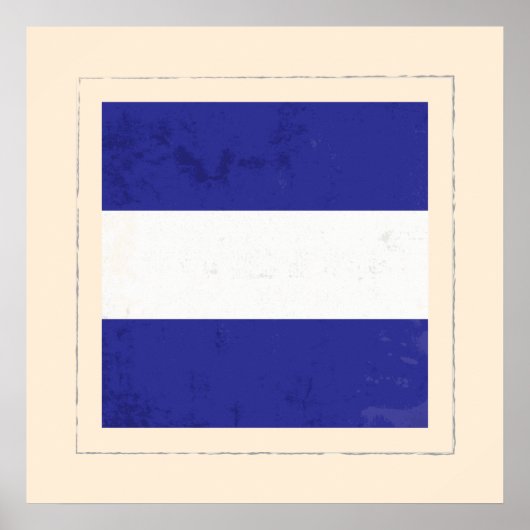 Poster Lettre nautique Signal "J" Drapeau (Devant)