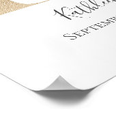 Poster Lettre or florale rose monogramme K rose (Coin)