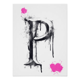 Poster Lettre P - Typographie