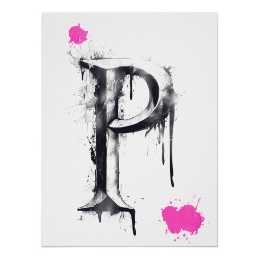 Poster Lettre P - Typographie (Devant)