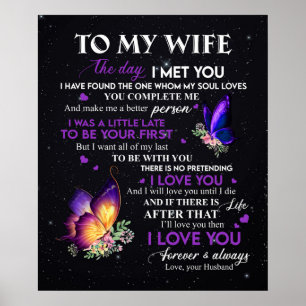 Poster Lettre personnalisée à ma femme,