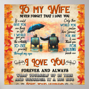 Poster Lettre personnalisée à ma femme Amour du mari B