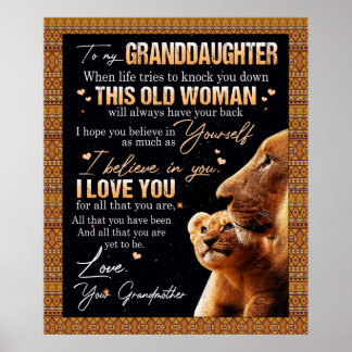 Poster Lettre personnalisée à ma petite-fille de Grand