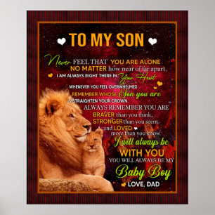 Poster Lettre Personnalisée À Mon Fils Amour De Papa Lion