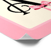 Poster Lettre personnalisée Imprimer avec coquette rose (Coin)