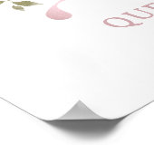 Poster Lettre Q Monogramme Rose d'aquarelle Florals Nurse (Coin)